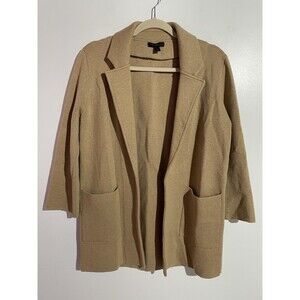 J Crew Sweater Blazer S Tan Merino Cotton Schoolboy Cardigan Preppy Academia